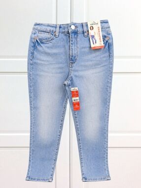 Jordache Girls Size 12 High Rise Girlfriend Jeans NWT Stretch Relaxed Light Blue